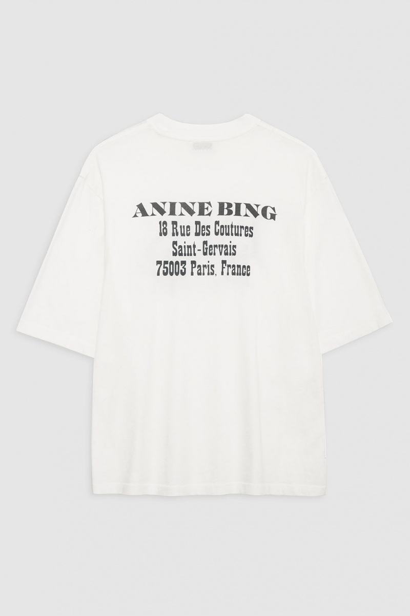 T Shirts Anine Bing Avi Paris Blanche Femme | AJH-1168760